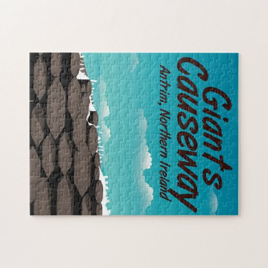 北アイルランドのジャイアンツのコーズウェイ旅行ポスター ジグソーパズル (横)