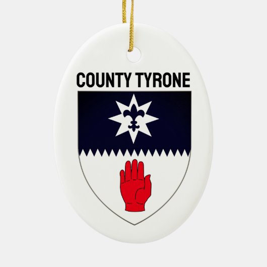 北アイルランドのティロン郡の紋章 セラミックオーナメント (裏面)