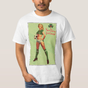北アイルランドのフットボールのレトロピン Tシャツ