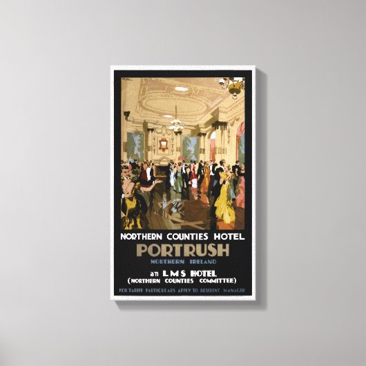 北アイルランドのポルトラッシュVintage旅行ポスター キャンバスプリント (正面)
