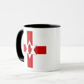北アイルランドのマグ-十字の星及び手 マグカップ (正面左)