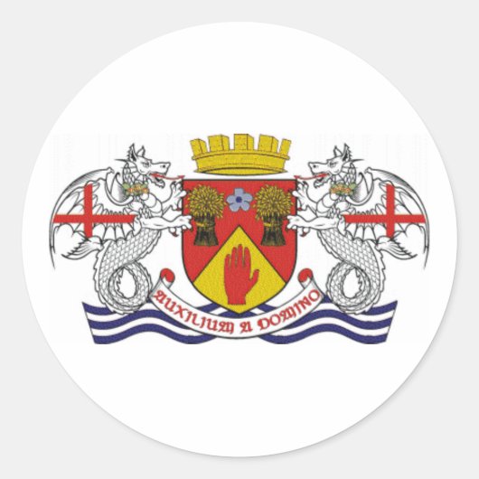 北アイルランドのロンドンテリー郡の紋章 ラウンドシール (正面)