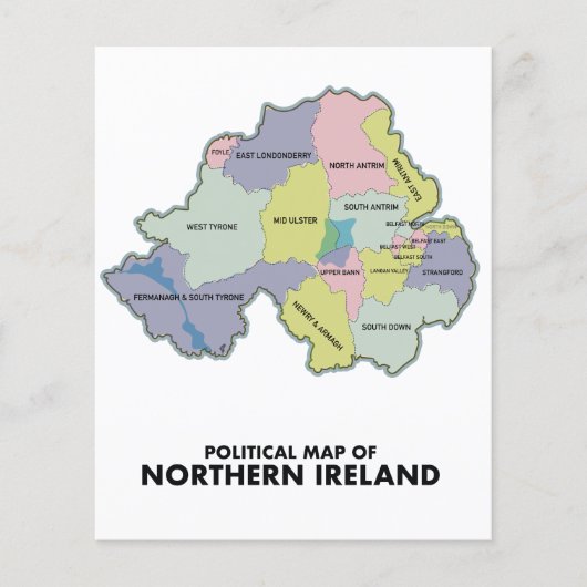 北アイルランドの政治地図。 チラシ (正面)