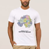 北アイルランドの政治地図 Tシャツ (正面)