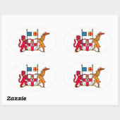 北アイルランドの紋章オーバルステッカー 楕円形シール (シート)