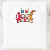 北アイルランドの紋章オーバルステッカー 楕円形シール (バッグ)