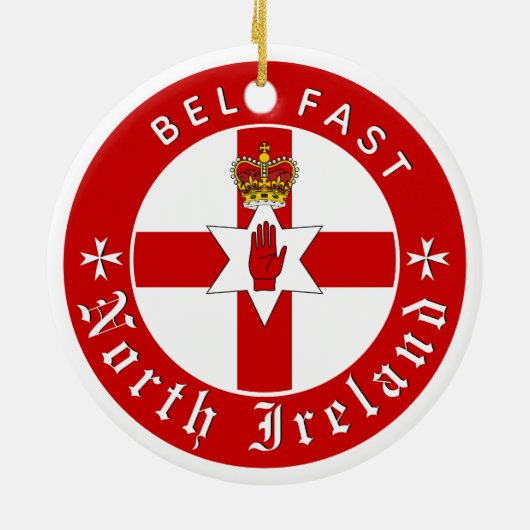 北アイルランドオーナメント、ベルファスト、アイリッシュアルスター国旗 セラミックオーナメント (裏面)