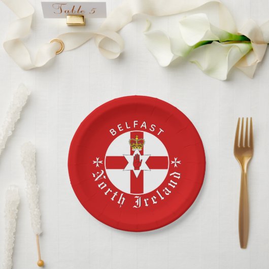 北アイルランドプレート、ベルファスト、アイリッシュアルスター国旗 ペーパープレート (ウェディング)