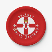 北アイルランドプレート、ベルファスト、アイリッシュアルスター国旗 ペーパープレート (正面)