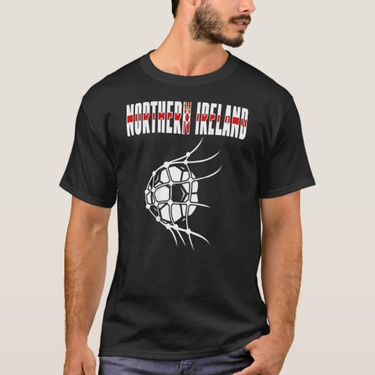 北アイルランド北部のサッカーボール、ネット北アイルランド Tシャツ (正面)