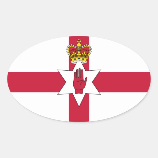 北アイルランド国旗 楕円形シール (正面)