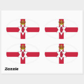 北アイルランド国旗 楕円形シール (シート)