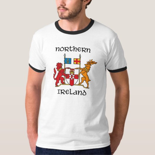 北アイルランド-紋章付き外衣か記号または紋章 Tシャツ (正面)