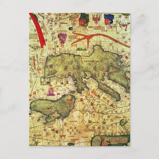 北アフリカとヨーロッパの詳細 ポストカード (正面)