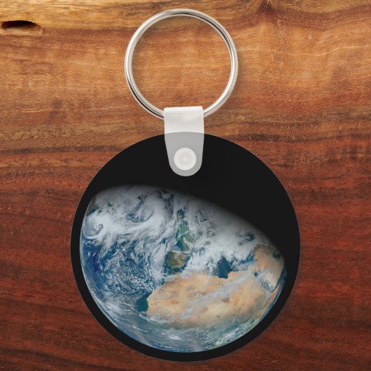 北アフリカと南西ヨーロッパを示す地球 キーホルダー (裏面)