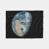 北アフリカと南西ヨーロッパを示す地球 フリースブランケット (正面(横))