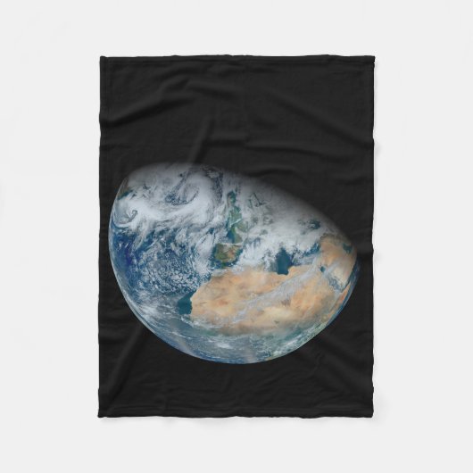 北アフリカと南西ヨーロッパを示す地球 フリースブランケット (正面)