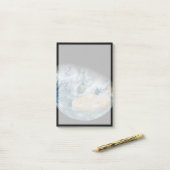 北アフリカと南西ヨーロッパを示す地球 ポストイット (デスク上)