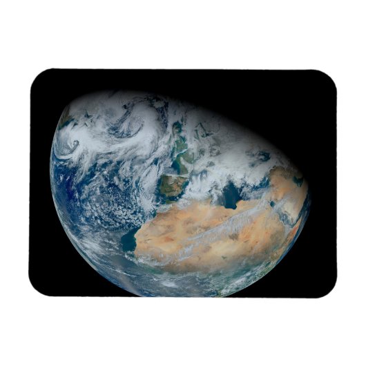 北アフリカと南西ヨーロッパを示す地球 マグネット (横)