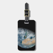 北アフリカと南西ヨーロッパを示す地球 ラゲッジタグ (正面縦)