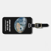 北アフリカと南西ヨーロッパを示す地球 ラゲッジタグ (正面横)