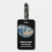 北アフリカと南西ヨーロッパを示す地球 ラゲッジタグ (裏面縦)