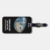 北アフリカと南西ヨーロッパを示す地球 ラゲッジタグ (裏面横)