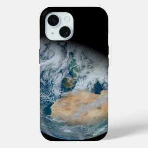 北アフリカと南西ヨーロッパを示す地球 iPhone 15ケース