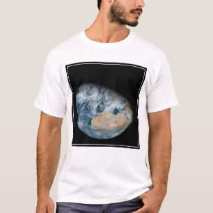 北アフリカと南西ヨーロッパを示す地球 Tシャツ
