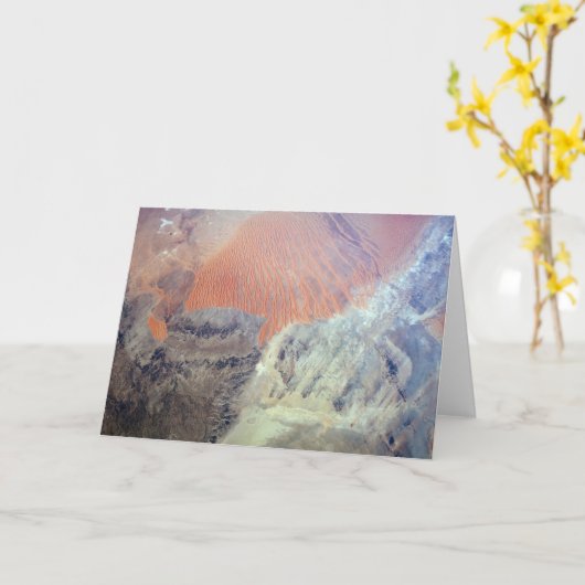 北アフリカのアルジェリアのサハラ砂漠。 カード (黄色い花)