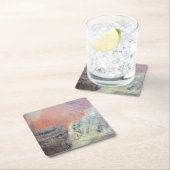 北アフリカのアルジェリアのサハラ砂漠。 スクエアペーパーコースター (インサイチュ)