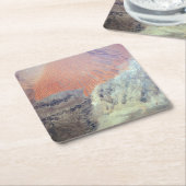 北アフリカのアルジェリアのサハラ砂漠。 スクエアペーパーコースター (アングル)