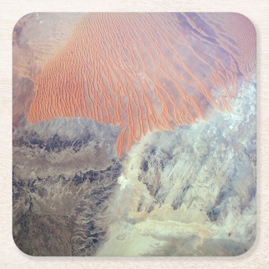 北アフリカのアルジェリアのサハラ砂漠。 スクエアペーパーコースター (正面)