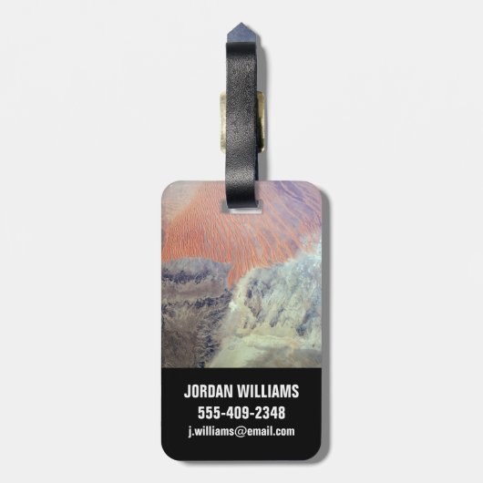 北アフリカのアルジェリアのサハラ砂漠。 ラゲッジタグ (裏面縦)