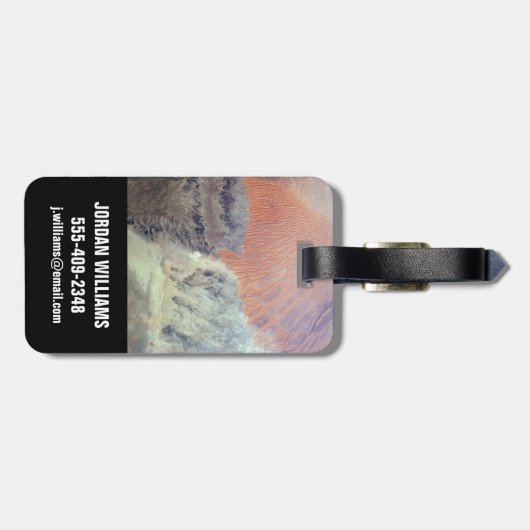 北アフリカのアルジェリアのサハラ砂漠。 ラゲッジタグ (裏面横)