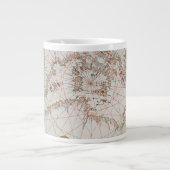 北アフリカのヨーロッパと沿岸地図 ジャンボコーヒーマグカップ (正面)