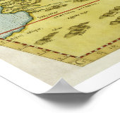 北アフリカの地図c.1580s (色付き版木、銅版、版画) ポスター (角)