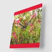 北アフリカフラワーズオリジナルプリント スクエア壁時計 (傾斜)