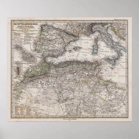 北アフリカ地域地図 ポスター (正面)