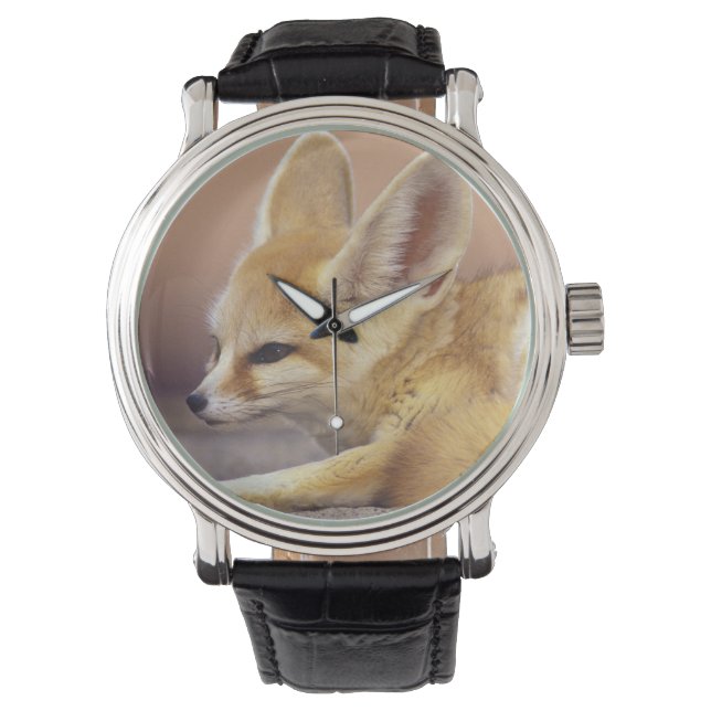 北アフリカ フェネック (Fennecus zerda) 腕時計 (正面)