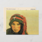 北アフリカ、モロッコ、若いイスラム教徒の女の子 ポストカード (正面/裏面)