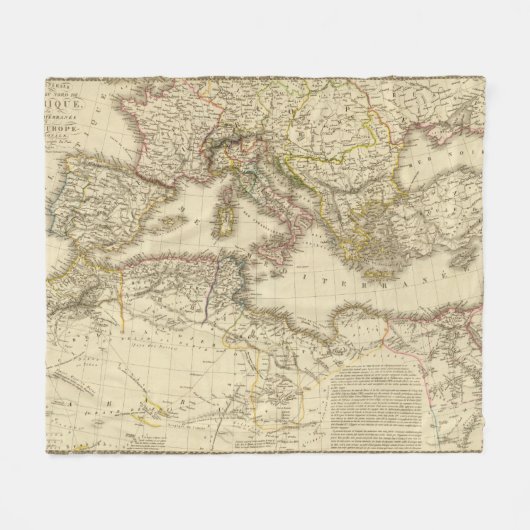 北アフリカ、地中海 フリースブランケット (正面(横))