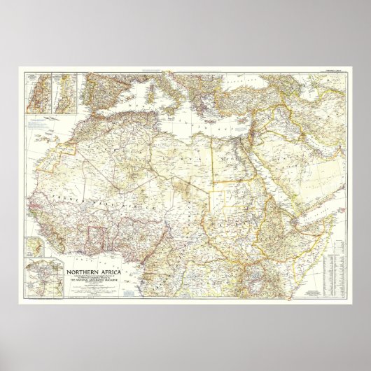 「北アフリカ:1954年詳細地図… ポスター (正面)