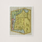 北アフリカ、c.1580s (着色された版木、銅版、版画)の地図 ジグソーパズル (縦)