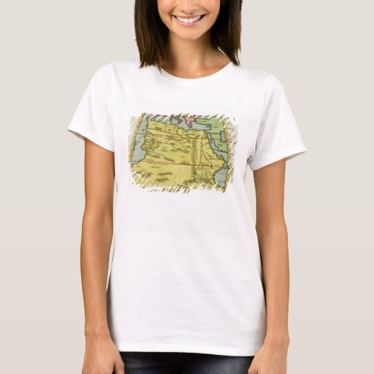 北アフリカ、c.1580s (着色された版木、銅版、版画)の地図 tシャツ (正面)