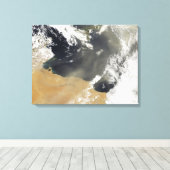 北アフリ吹カ沿岸の砂塵が舞い上がる キャンバスプリント (インサイチュ (ウッドフロア))