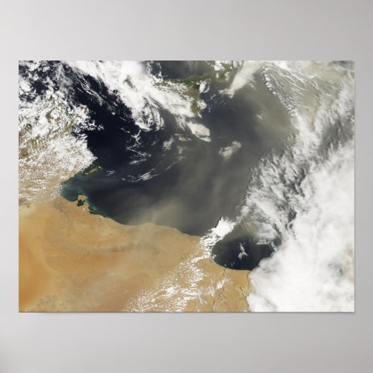 北アフリ吹カ沿岸の砂塵が舞い上がる ポスター (正面)