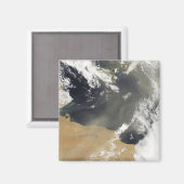 北アフリ吹カ沿岸の砂塵が舞い上がる マグネット (正面/裏面)