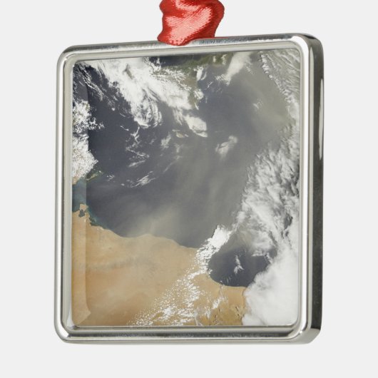 北アフリ吹カ沿岸の砂塵が舞い上がる メタルオーナメント (左)