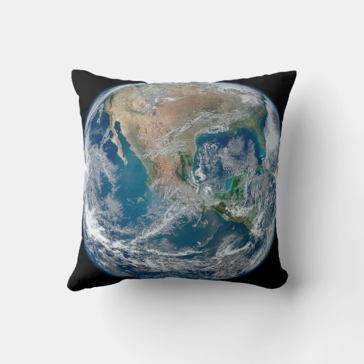 北アメリカとメキシコを示す完全な地球。 クッション (裏面)